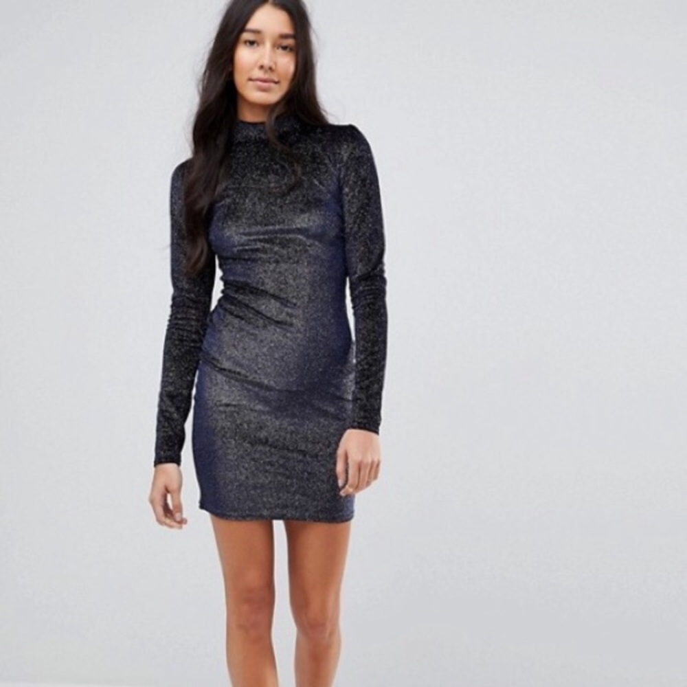 NWOT Blue Velvet Mini Bodycon Dress